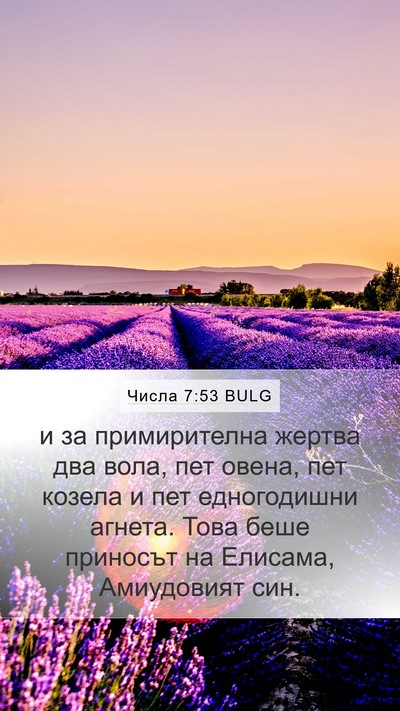 Числа 7:53 BULG Bible Verse Image