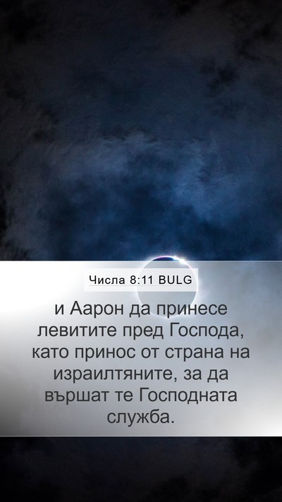 Числа 8:11 BULG Bible Verse Image