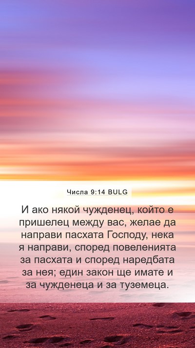 Числа 9:14 BULG Bible Verse Image